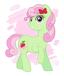 Size: 1592x1906 | Tagged: safe, artist:xwhitedreamsx, character:florina tart, species:earth pony, species:pony, apple family member, female, mare, smiling, solo