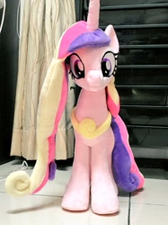 Size: 767x1024 | Tagged: safe, artist:nekokevin, character:princess cadance, species:alicorn, species:pony, :3, cute, cutedance, female, irl, jewelry, looking at you, mare, photo, plushie, smiling, solo, standing