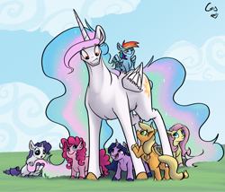 Size: 3208x2748 | Tagged: dead source, safe, artist:greyscaleart, character:applejack, character:fluttershy, character:pinkie pie, character:princess celestia, character:rainbow dash, character:rarity, character:twilight sparkle, species:alicorn, species:earth pony, species:pegasus, species:pony, species:unicorn, :o, alternate eye color, blank flank, colored hooves, cute, cutelestia, dashabetes, diapinkes, ethereal mane, faec, female, filly, filly applejack, filly fluttershy, filly pinkie pie, filly rainbow dash, filly rarity, filly twilight sparkle, grin, jackabetes, mane six, mare, missing accessory, momlestia, open mouth, raribetes, shyabetes, smiling, smol, smug, smugdash, sparkly mane, tallestia, the tiny apprentice, tiny ponies, twiabetes, weapons-grade cute, younger