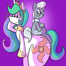 Size: 576x576 | Tagged: safe, artist:pembroke, character:princess celestia, character:silver spoon, species:alicorn, species:earth pony, species:pony, female, filly, large butt, mare, thiklestia