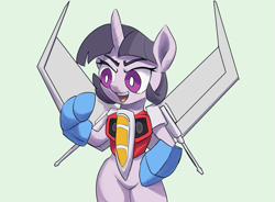 Size: 1025x755 | Tagged: safe, artist:grissaecrim, character:mean twilight sparkle, species:alicorn, species:pony, episode:the mean 6, g4, my little pony: friendship is magic, clone, clothing, cosplay, costume, crossover, female, fusion, robot, smiling, starscream, transformers