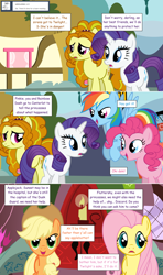 Size: 1280x2168 | Tagged: safe, artist:hakunohamikage, character:adagio dazzle, character:applejack, character:fluttershy, character:pinkie pie, character:rainbow dash, character:rarity, species:pony, ask-princesssparkle, ask, golden oaks library, ponified, tumblr