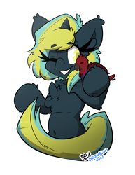 Size: 2550x3300 | Tagged: safe, artist:bbsartboutique, oc, oc only, oc:electro current, species:bird, species:pony, species:unicorn, cute, simple background, solo, transparent background