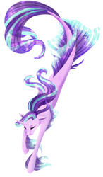 Size: 1451x2480 | Tagged: safe, artist:oneiria-fylakas, character:starlight glimmer, species:pony, species:seapony (g4), curved horn, female, mare, seaponified, seapony starlight glimmer, simple background, solo, species swap, transparent background