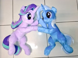 Size: 1024x768 | Tagged: safe, artist:nekokevin, character:starlight glimmer, character:trixie, species:pony, species:unicorn, series:nekokevin's glimmy, episode:on the road to friendship, duo, female, irl, mare, photo, plushie