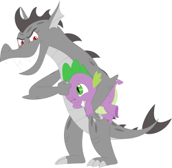 Size: 3569x3481 | Tagged: safe, artist:porygon2z, character:spike, oc, oc:draco axel, species:dragon, noogie, simple background, transparent background