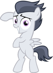Size: 907x1245 | Tagged: safe, artist:red4567, editor:red4567, character:rumble, species:pegasus, species:pony, bipedal, looking at you, male, simple background, smiling, solo, teeth, transparent background, vector, wings