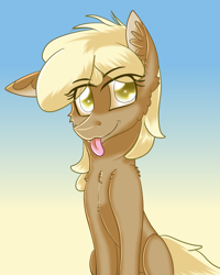 Size: 1000x1247 | Tagged: safe, artist:sintakhra, character:mjölna, species:earth pony, species:pony, ask sandy pony, female, mare, solo, tongue out