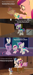 Size: 1920x4320 | Tagged: safe, artist:red4567, character:princess cadance, character:princess flurry heart, character:shining armor, comic:princess punny heart 2, spoiler:infinity war, spoilers for another series, 3d, age regression, avengers: infinity war, baby ponies, babylight sparkle, cart, comic, diaper, disappearing, disintegration, hilarious in hindsight, i don't feel so good, implied death, source filmmaker, surrey, table, varnish