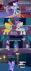 Size: 1920x4320 | Tagged: safe, artist:red4567, character:princess cadance, character:princess flurry heart, character:pumpkin cake, character:spike, character:twilight sparkle, character:twilight sparkle (alicorn), species:alicorn, species:pony, comic:princess punny heart 2, 3d, caffeine, careless, coffee, comic, diaper, older, older flurry heart, restless, source filmmaker