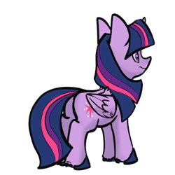 Size: 500x500 | Tagged: safe, artist:greyscaleart, character:twilight sparkle, character:twilight sparkle (alicorn), species:alicorn, species:pony, 8 angles of pony collaboration, colored, colored hooves, cute, cutie mark, female, mare, simple background, smiling, smol, solo, transparent background, twiabetes