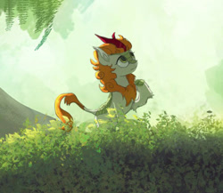 Size: 537x467 | Tagged: safe, artist:grissaecrim, character:autumn blaze, species:kirin, episode:sounds of silence, g4, my little pony: friendship is magic, close-up, cloven hooves, cropped, detailed, female, jpg artifacts, looking up