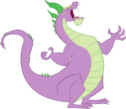 Size: 3666x3199 | Tagged: safe, artist:red4567, character:spike, species:dragon, episode:secret of my excess, g4, my little pony: friendship is magic, eyes closed, greed spike, male, open mouth, roar, simple background, spikezilla, transparent background, vector