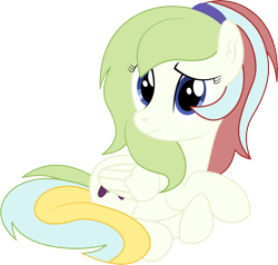 Size: 4913x4685 | Tagged: safe, artist:cyanlightning, oc, oc only, oc:gamer beauty, species:pegasus, species:pony, 2019 community collab, derpibooru community collaboration, .svg available, absurd resolution, chest fluff, ear fluff, female, folded wings, mare, simple background, sitting, solo, transparent background, vector, wings