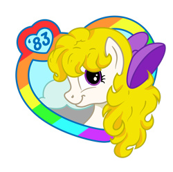 Size: 3218x3206 | Tagged: safe, artist:binkyt11, artist:xvzv, edit, character:surprise, species:pegasus, species:pony, g1, g2, g3, g3.5, 1983, 35th anniversary, 80s, adoraprise, bow, bust, cloud, cute, female, g1 to g4, generation leap, hair bow, heart, logo, looking back, mare, solo, starry eyes, vector, wingding eyes
