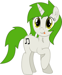 Size: 4063x4872 | Tagged: safe, artist:cyanlightning, oc, oc only, oc:bumpy beatz, species:pony, species:unicorn, 2019 community collab, derpibooru community collaboration, .svg available, absurd resolution, chest fluff, ear fluff, female, mare, raised hoof, simple background, solo, tongue out, transparent background, vector