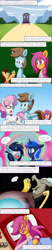 Size: 1000x4800 | Tagged: safe, artist:jake heritagu, character:chip mint, character:discord, character:princess luna, character:rain catcher, character:scootaloo, character:starlight glimmer, character:sweetie belle, oc, oc:intemp, oc:lightning blitz, parent:rain catcher, parent:scootaloo, parents:catcherloo, species:alicorn, species:draconequus, species:pegasus, species:pony, species:unicorn, comic:ask motherly scootaloo, motherly scootaloo, askmotherlyluna, baby, baby pony, bandage, blanket, blocks, broken horn, clothing, colt, comic, couch, drool, hairpin, horn, lego, male, offspring, pillow, post-crusade, sleeping, sweatshirt, trixie's wagon