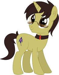 Size: 4012x5150 | Tagged: safe, artist:cyanlightning, oc, oc only, oc:psy key, species:pony, species:unicorn, 2019 community collab, derpibooru community collaboration, .svg available, absurd resolution, chest fluff, ear fluff, glasses, male, simple background, solo, stallion, transparent background, vector