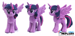 Size: 6048x2892 | Tagged: safe, artist:nekokevin, character:twilight sparkle, character:twilight sparkle (alicorn), species:alicorn, species:pony, female, irl, looking at you, mare, photo, plushie, simple background, smiling, solo, spread wings, white background, wings