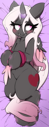 Size: 2550x6600 | Tagged: safe, artist:bbsartboutique, oc, oc:momo, species:changeling, body pillow, glow, pink changeling