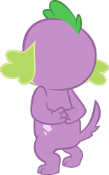 Size: 2797x4491 | Tagged: safe, alternate version, artist:red4567, character:spike, character:spike (dog), species:dog, episode:reboxing with spike!, g4, my little pony: equestria girls, my little pony:equestria girls, spoiler:eqg series (season 2), behind, bipedal, male, missing accessory, simple background, solo, that was fast, transparent background, vector