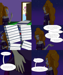 Size: 2000x2400 | Tagged: safe, artist:jake heritagu, character:adagio dazzle, character:dean cadance, character:princess cadance, comic:aria's archives, my little pony:equestria girls, clothing, comic, dialogue, dress, female, grimdark series, questionable series, speech bubble