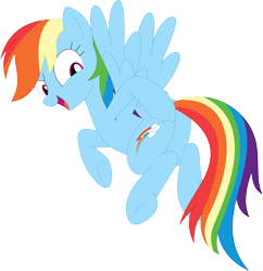 Size: 3439x3560 | Tagged: safe, artist:porygon2z, character:rainbow dash, species:pegasus, species:pony, episode:daring done, butt, female, looking back, mare, open mouth, plot, rainbutt dash, solo, spread wings, vector, wings