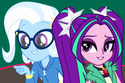 Size: 1200x800 | Tagged: safe, artist:ktd1993, character:aria blaze, character:trixie, episode:best trends forever, equestria girls:rainbow rocks, g4, my little pony: equestria girls, my little pony:equestria girls, arixie, best trends forever: twilight sparkle, female, glasses, lesbian, shipping