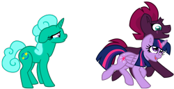Size: 9606x4928 | Tagged: safe, artist:ejlightning007arts, character:fizzlepop berrytwist, character:glitter drops, character:tempest shadow, character:twilight sparkle, character:twilight sparkle (alicorn), species:alicorn, species:pony, species:unicorn, ship:glittershadow, ship:tempestlight, my little pony: the movie (2017), absurd resolution, crying, female, left out, lesbian, love triangle, regret, sad, shipping, teary eyes, together, tragic