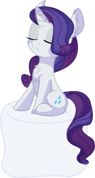 Size: 4615x8610 | Tagged: safe, artist:aureai-sketches, artist:cyanlightning, character:rarity, species:pony, species:unicorn, .svg available, :<, absurd resolution, chest fluff, cute, ear fluff, eyes closed, female, food, frown, mare, marshmallow, micro, ponies in food, pose, raribetes, rarity is a marshmallow, simple background, sitting, sketch, solo, tiny, tiny ponies, transparent background, vector