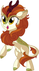 Size: 4761x8688 | Tagged: safe, artist:aureai-sketches, artist:cyanlightning, character:autumn blaze, species:kirin, species:pony, episode:sounds of silence, g4, my little pony: friendship is magic, .svg available, absurd resolution, awwtumn blaze, cute, ear fluff, female, happy, mare, open mouth, simple background, sitting, solo, standing, transparent background, vector