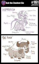 Size: 800x1313 | Tagged: safe, artist:sintakhra, character:silverstream, character:yona, species:classical hippogriff, species:hippogriff, species:yak, tumblr:studentsix, anatomy, anatomy guide, female, monkey swings, stairs, that hippogriff sure does love stairs, tumblr
