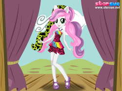 Size: 800x600 | Tagged: safe, artist:user15432, character:sweetie belle, equestria girls:rainbow rocks, g4, my little pony: equestria girls, my little pony:equestria girls, clothing, dress, dressup, dressup game, hasbro, hasbro studios, high heels, pigtails, ponied up, pony ears, rainbow hair, rainbow rocks outfit, shoes, starsue