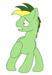Size: 742x1077 | Tagged: safe, artist:didgereethebrony, oc, oc:didgeree, species:pegasus, species:pony, male, reupload, scared, solo, stallion, updated, updated design