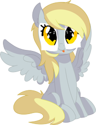 Size: 6190x8070 | Tagged: safe, artist:cyanlightning, character:derpy hooves, species:pegasus, species:pony, .svg available, absurd resolution, blep, cute, derp, derpabetes, derpy being derpy, disguise, ear fluff, female, mare, paper-thin disguise, silly, silly pony, simple background, sitting, solo, tongue out, transparent background, underp, vector