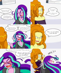 Size: 2000x2400 | Tagged: safe, artist:jake heritagu, character:adagio dazzle, character:aria blaze, comic:aria's archives, my little pony:equestria girls, alcoholism, clothing, comic, dialogue, female, grimdark series, hangover, hoodie, questionable series, slap, speech bubble, vulgar