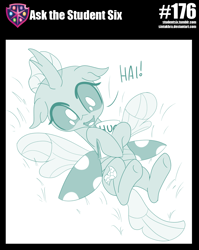 Size: 800x1007 | Tagged: safe, artist:sintakhra, character:ocellus, species:changeling, species:reformed changeling, tumblr:studentsix, cute, cuteling, diaocelles, monochrome
