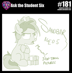 Size: 800x814 | Tagged: safe, artist:sintakhra, character:sandbar, species:pony, tumblr:studentsix, 5-year-old, blocks, building blocks, colt, cute, foal, madorable, male, pouting, sandabetes, solo, younger