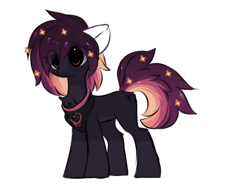 Size: 993x761 | Tagged: safe, artist:little-sketches, oc, oc:ayaka, species:earth pony, species:pony, alternate design, butt fluff, chest fluff, cute, eye clipping through hair, female, floppy ears, frown, galaxy mane, leg fluff, mare, neckerchief, ponified, simple background, solo, species swap, white background