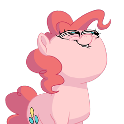 Size: 983x983 | Tagged: safe, artist:docwario, edit, character:pinkie pie, species:earth pony, species:pony, episode:secrets and pies, g4, my little pony: friendship is magic, cropped, female, just one bite, lip bite, mare, meme, parody, rapeface, shit eating grin, solo, spongebob squarepants, squint, trollface, you like krabby patties don't you squidward?