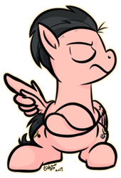 Size: 1500x2200 | Tagged: safe, artist:binkyt11, species:pegasus, species:pony, angry, cartoon network, colt, crossed arms, crossover, ed edd n eddy, eddy, male, ponified, simple background, transparent background, wing hands, wings