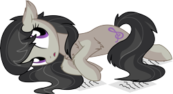 Size: 7915x4302 | Tagged: safe, artist:aureai-sketches, artist:cyanlightning, character:octavia melody, species:earth pony, species:pony, .svg available, absurd resolution, chest fluff, ear fluff, female, lying down, mare, missing accessory, open mouth, paper, simple background, solo, transparent background, vector