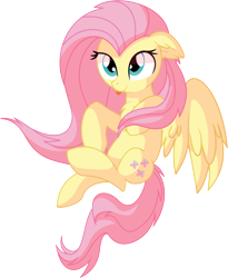 Size: 5657x6888 | Tagged: safe, artist:aureai-sketches, artist:cyanlightning, character:fluttershy, species:pegasus, species:pony, .svg available, absurd resolution, blep, chest fluff, cute, ear fluff, female, floppy ears, flying, mare, shyabetes, silly, simple background, smiling, solo, spread wings, tongue out, transparent background, vector, wings
