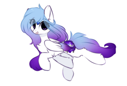 Size: 1012x688 | Tagged: safe, artist:little-sketches, oc, oc:cosmic harmony, oc:melody shard, species:pegasus, species:pony, eye clipping through hair, female, mare, simple background, solo, two toned wings, white background