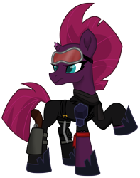 Size: 8094x10246 | Tagged: safe, artist:ejlightning007arts, character:tempest shadow, badass, clothing, crossover, female, goggles, holster, leg brace, mad max, scarf, simple background, solo, the road warrior, transparent background, vector