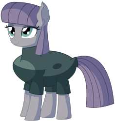Size: 2103x2231 | Tagged: safe, artist:cyanlightning, character:boulder, character:maud pie, species:earth pony, species:pony, .svg available, absurd resolution, clothing, costume, cute, ear fluff, ear tufts, female, happy, lidded eyes, mare, maudabetes, simple background, smiling, solo, svg, transparent background, vector, when she smiles