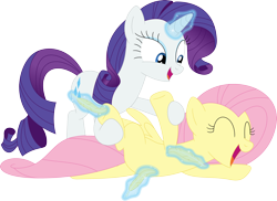 Size: 3560x2590 | Tagged: safe, artist:porygon2z, character:fluttershy, character:rarity, species:pony, cute, raribetes, shyabetes, tickling