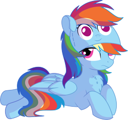 Size: 6711x6319 | Tagged: safe, artist:cyanlightning, character:rainbow dash, species:pony, episode:parental glideance, g4, my little pony: friendship is magic, .svg available, absurd resolution, chest fluff, clothing, costume, cute, dashabetes, female, folded wings, frown, prone, rainbow dash is not amused, simple background, sitting, solo, transparent background, unamused, vector, wings