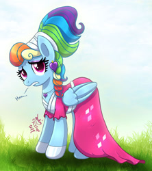 Size: 1155x1300 | Tagged: safe, artist:joakaha, character:rainbow dash, species:pegasus, species:pony, episode:sparkle's seven, g4, my little pony: friendship is magic, clothing, cute, dashabetes, dress, female, mare, megaradash, rainbow dash always dresses in style, solo