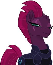 Size: 9536x11667 | Tagged: safe, artist:ejlightning007arts, character:tempest shadow, species:pony, my little pony: the movie (2017), armor, broken horn, eye scar, female, horn, mare, pretty pretty tempest, scar, simple background, smiling, smirk, transparent background, vector